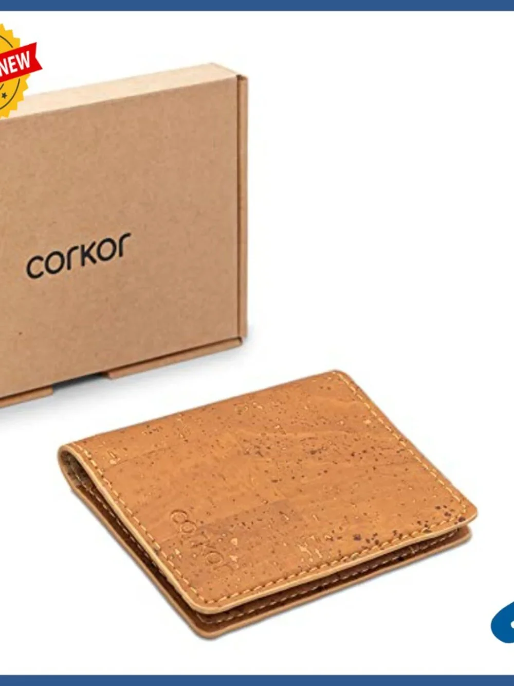 Slim Minimalist RFID Wallet, Eco Cork, Front Pocket Carry